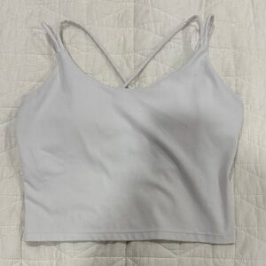 White Double-Strap Workout Top